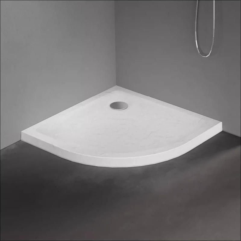 New Trendy Mild Stone Brodzik Akrylowy Półokrągy R55 80x80x4,5 Biały (B-0537)