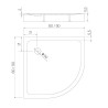 New Trendy Mild Stone Brodzik Akrylowy Półokrągły R55 80x80x11,5 Biały (B-0516)