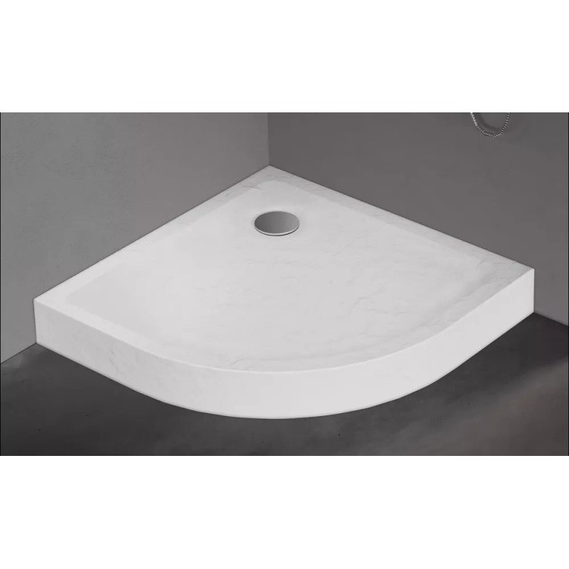 New Trendy Mild Stone Brodzik Akrylowy Półokrągły R55 80x80x11,5 Biały (B-0516)
