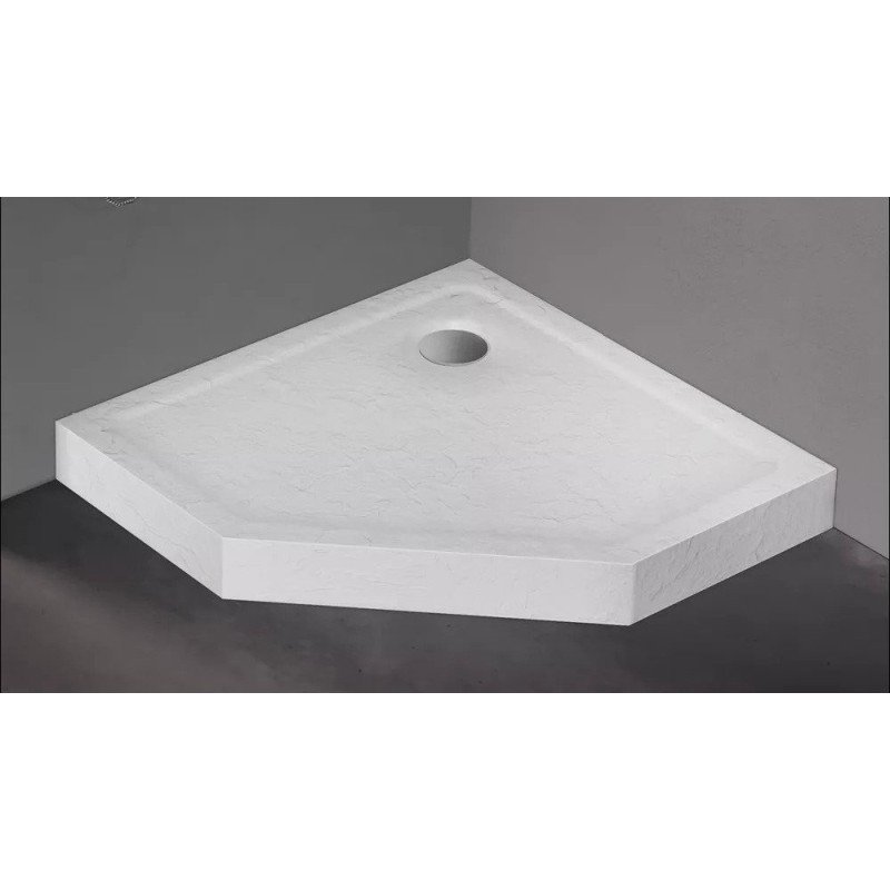 New Trendy Mild Stone Brodzik Akrylowy Pięciokątny 80x80x11,5 Biały (B-0518)