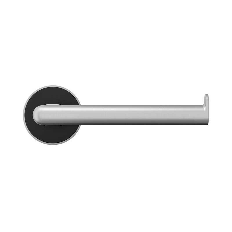 Tiger Cooper Wieszak na papier toaletowy bez pokrywy w kształcie litery L stal nierdzewna Szczotkowana / Czarny (800222)