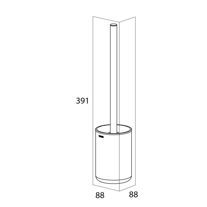 Tiger Cooper Tiger Cooper Szczotka toaletowa z pojemnikiem wolnostojąca stal nierdzewna Szczotkowana / Czarna (800230)