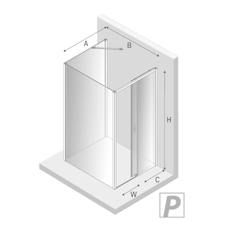 New Trendy Prime White Kabina Kwadratowa Przyścienna P 110x110x200 Przezroczyste 6mm Active Shield (K-1572)