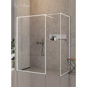 New Trendy New Modus White Kabina Walk-In 2 ścianki U 150x100x200 Przezroczyste Ramka 8mm (EXK-2326)
