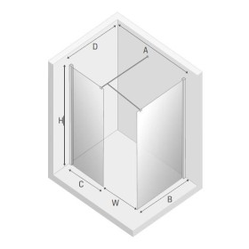 New Trendy New Modus White Kabina Walk-In 2 ścianki U 170x120x200 Przezroczyste Ramka 8mm (EXK-2330)