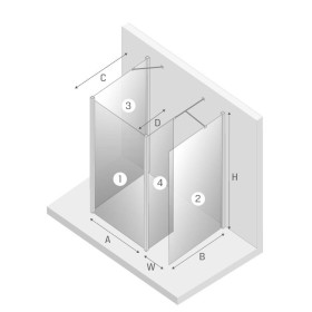 New Trendy New Modus White Kabina Walk-In 4 ścianki zestaw U 110x200 Przezroczyste 8mm Active Shield (EXK-2258)