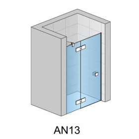 SanSwiss Annea AN13 Drzwi Lewe Jednoczęściowe Ze Ścianką Stałą W Linii 120x200 cm (AN13G12005007)