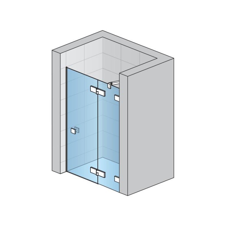 SanSwiss Annea Black AN13W Drzwi Prawe Jednoczęściowe Ze Ścianką Stałą W Linii Bez Profilu 110x200 cm (AN13WD11000607)