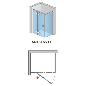 SanSwiss Annea AN13W+ANT1 Kabina Prysznicowe 75x70x200 cm Szkło Przezroczyste (AN13WG07500607+ANT107000607)