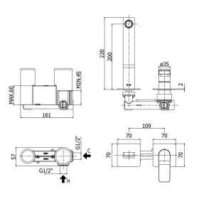 Paffoni Tilt Bateria umywalkowa podtynkowa L-15cm (TI104NO70)