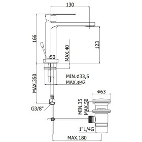 Paffoni Tango Bateria umywalkowa stojąca (TA075CR)