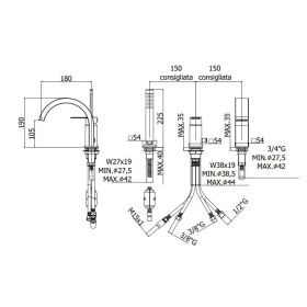 Paffoni Ringo Bateria wannowa 3-otworowa (WS040CR)