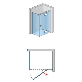 SanSwiss Annea AN13+ANT1 Kabina Prysznicowa Prawa Chrom 90x120x200 cm Szkło Przezroczyste (AN13D09005007+ANT112005007)