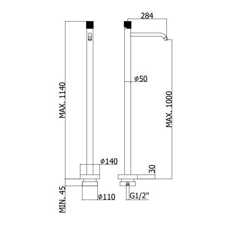 Paffoni Jo Bateria umywalkowa wolnostojąca (JO031NO)