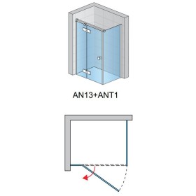 SanSwiss Annea AN13+ANT1 Kabina Prysznicowa Lewa Chrom 120x75x200 cm Szkło Przezroczyste (AN13G12005007+ANT107505007)