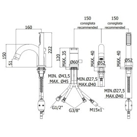 Paffoni Joker Bateria wannowa 3-otworowa (JK047CR)