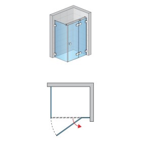 SanSwiss Annea AN13W+ANTW1 Kabina Prysznicowa Prawa Czarna 80x70x200 cm Szkło Przezroczyste (AN13WD08000607+ANTW107000607)