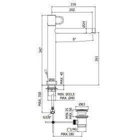 Paffoni Joker Bateria umywalkowa wysoka (z korkiem clickclack) (JK081KNO)