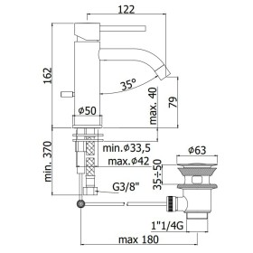 Paffoni Light Bateria umywalkowa (z korkiem clickclack) (LIG071KBO)