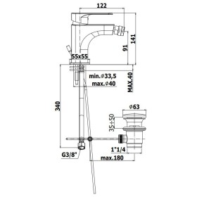 Paffoni Sly Bateria bidetowa stojąca (bez korka) (SY131CR)