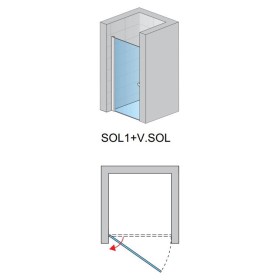 SanSwiss Solino SOL1 Drzwi Jednoczęściowe 100x200 cm Czarne, Szkło Przezroczyste (SOL110000607)