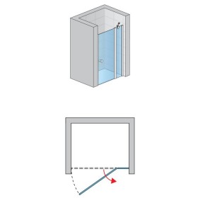 SanSwiss Solino SOL13 Drzwi Jednoczęściowe ze ścianką stałą 80x200 cm Chrom, Szkło Przezroczyste (SOL1308005007)
