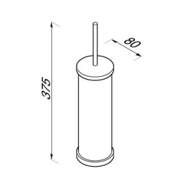 Geesa Nemox Szczotka WC Wolnostojąca z Czarnym Włosiem Chrom  91-6510-06