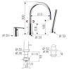 Daniel Omega Bateria wannowa 3-otworowa (OM691CR)