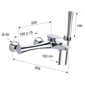 Daniel Diva Bateria wannowa ścienna (DV610CR)