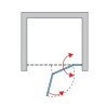 SanSwiss Solino SOLF13 Drzwi Dwuczęściowe składane P 100x200 cm Czarne, Szkło Wzór Linie (SOLF13D1000688)