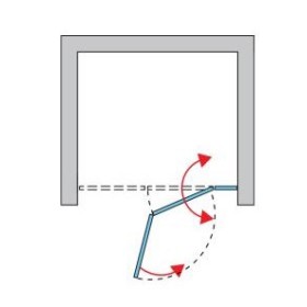 SanSwiss Solino SOLF13 Drzwi Dwuczęściowe składane P 120x200 cm Czarne, Szkło Wzór Linie (SOLF13D1200688)