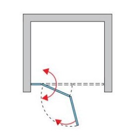 SanSwiss Solino SOLF13 Drzwi Dwuczęściowe składane L 160x200 cm Czarne, Szkło Wzór Linie (SOLF13G1600688)