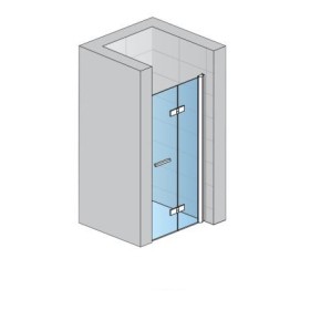 SanSwiss Solino SOLF1 Drzwi Dwuczęściowe składane P 70x200 cm Czarne, Szkło Screen (SOLF1D0700687)