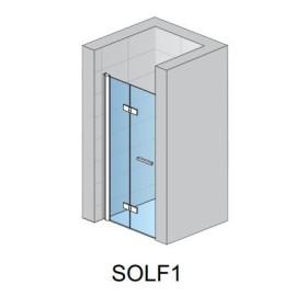 SanSwiss Solino SOLF1 Drzwi Dwuczęściowe składane L 70x200 cm Chrom, Szkło Screen (SOLF1G0705087)