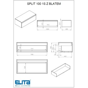 Elita Split Slim White Matt Komoda z blatem 100 cm (RE081004055290)