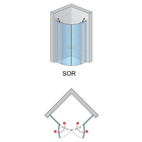 SanSwiss Solino SOR Kabina półokrągła 2D 80x80x200 cm czarne, Szkło Przezroczyste (SOR500800607)