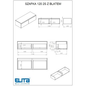 Elita Split Slim Navy Blue Komoda z blatem 120 cm 2S (RE081204057030)