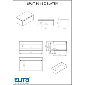 Elita Split Slim Stone Matt Komoda z blatem 80 cm (RE080804057040)