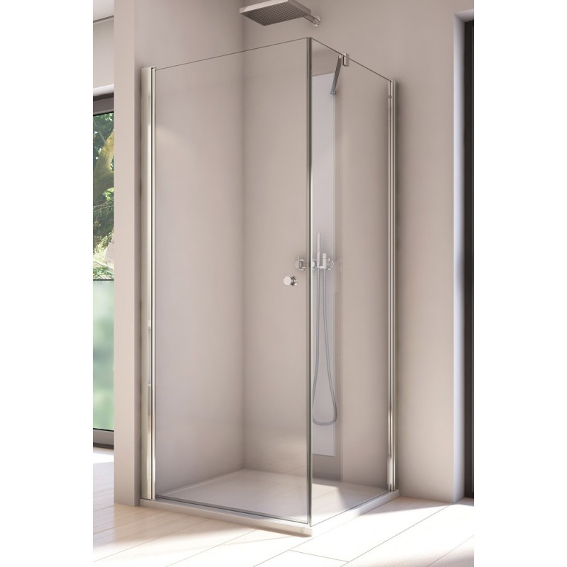 SanSwiss Solino SOL1+ SOLT1 Kabina prysznicowa 75x90x200 cm chrom, Szkło Przezroczyste (SOL107505007 + SOLT109005007)