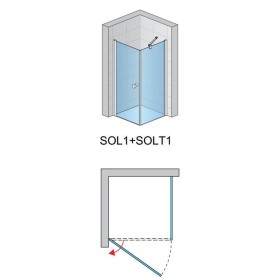 SanSwiss Solino SOL1+ SOLT1 Kabina prysznicowa 80x70x200 cm chrom, Szkło Przezroczyste (SOL108005007 + SOLT107005007)