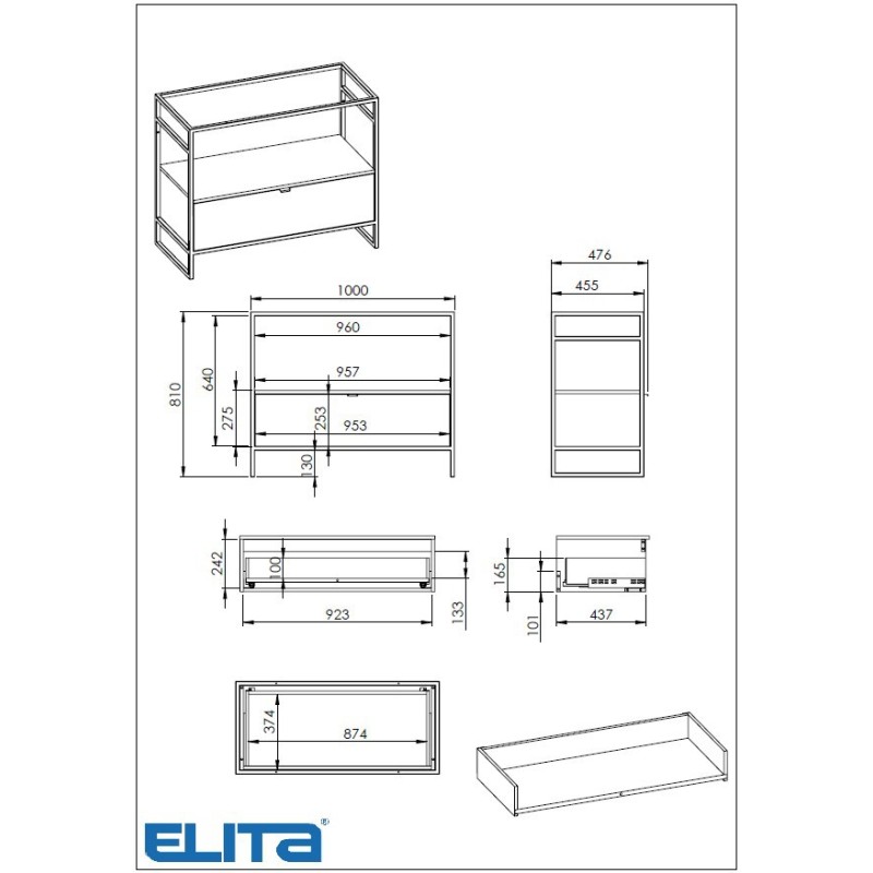 Elita Indus Szafka do stelaża Dąb Canela 100 cm (RE011000077050)