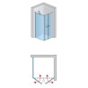 SanSwiss Solino SOL2+ SOLT2 Kabina prysznicowa 2D 100x90x200 cm chrom, Szkło Przezroczyste (SOL210005007+SOLT209005007)