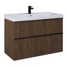 Elita Look Orzech Lincoln Szafka 2S z Umywalką Skappa 100 cm (RE011000027060+RE041003068060)