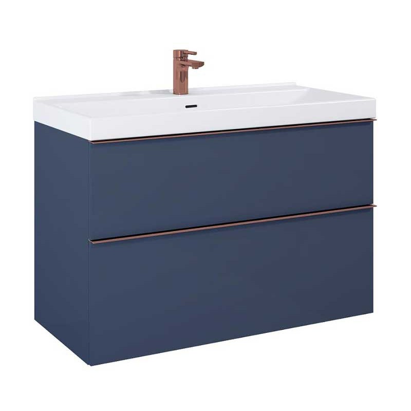 Elita Look Navy Blue Matt Szafka 2S z Umywalką Maxxi 100 cm (RE011000027030+RE041000078060)