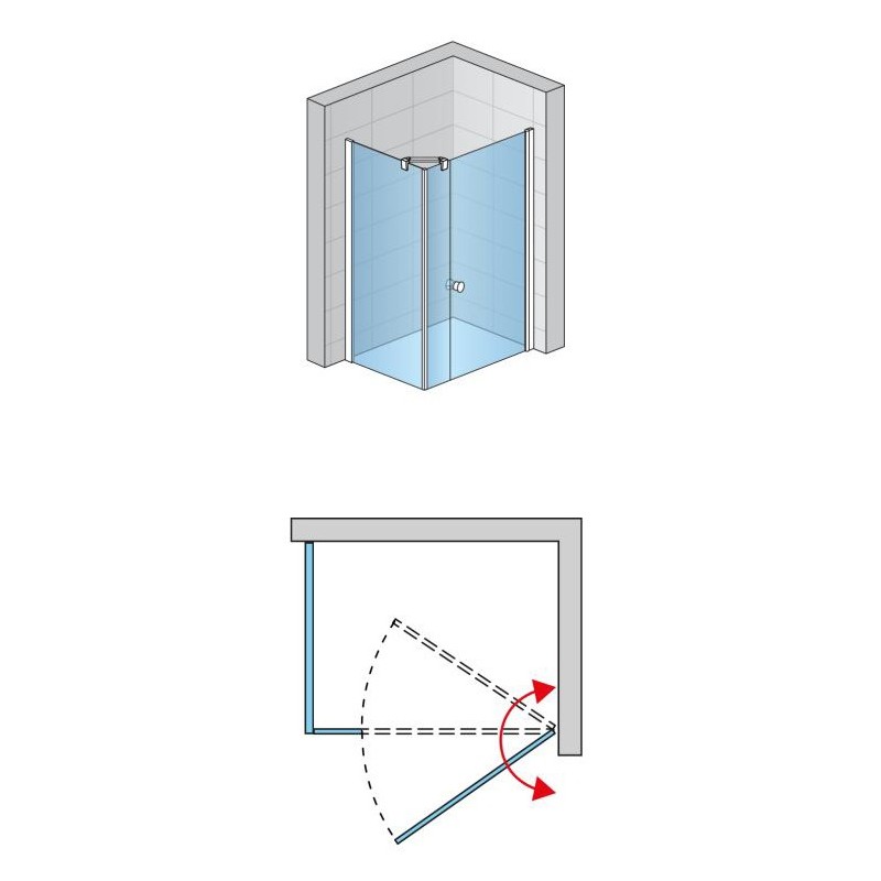 SanSwiss Solino SOL31+SOLT3 Kabina prysznicowa 110x75x200 cm chrom, Szkło Przezroczyste (SOL3111005007+SOLT307505007)