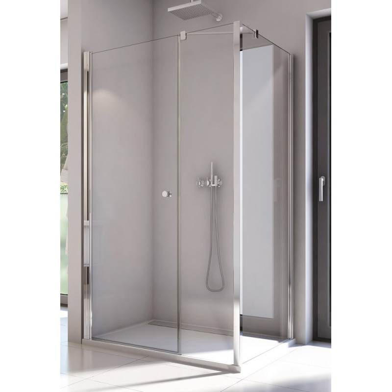 SanSwiss Solino SOL31+SOLT3 Kabina prysznicowa 110x75x200 cm chrom, Szkło Przezroczyste (SOL3111005007+SOLT307505007)
