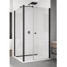 SanSwiss Solino SOL31+SOLT3 Kabina prysznicowa 140x80x200 cm czarne, Szkło Przezroczyste (SOL3114000607+SOLT308000607)