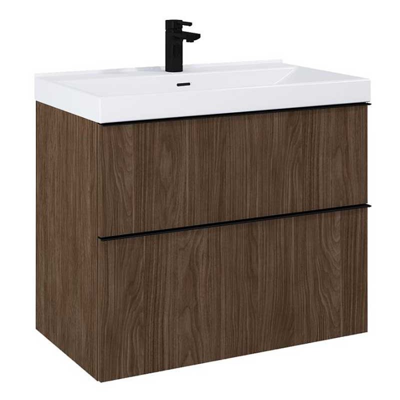 Elita Look Orzech Lincoln Szafka Podwójna z Umywalką Skappa 80 cm (RE010801027060+RE040803068060)
