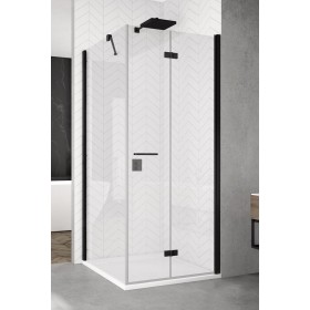 SanSwiss Solino SOLF1+SOLT1 Kabina prysznicowa P 90x70x200 cm czarne, Szkło Przezroczyste (SOLF1D0900607+SOLT107000607)