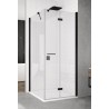 SanSwiss Solino SOLF1+SOLT1 Kabina prysznicowa P 90x75x200 cm czarne, Szkło Przezroczyste (SOLF1D0900607+SOLT107500607)